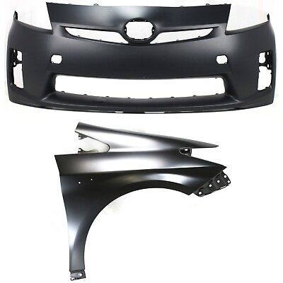 #ad Bumper Cover Kit For 2010 11 Prius Models With Fog Light Holes CAPA Front 2pc $235.66