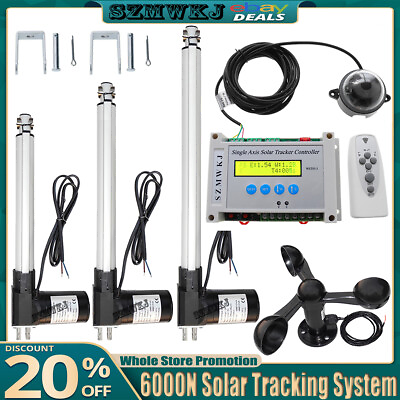 #ad Complete 1KW LCD Single Axis Solar Tracker Kit 6000N Solar Panel Tracking System $154.99