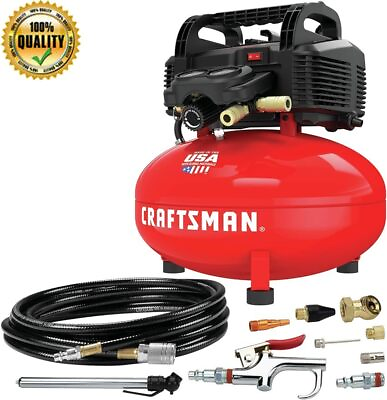 #ad Portable Air Compressor 6 Gal Pancake Oil Free W 13 Piece Accessory Kit 150 PSI $193.20
