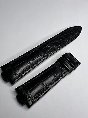 #ad Authentic Ulysse Nardin Marine Black Leather Strap 23mm 18mm w 11mm Inlet $375.00