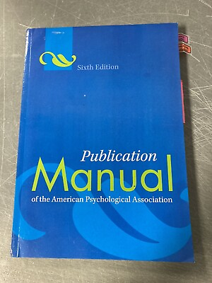 #ad Publication Manual of the American Psychological Association by American USED $7.00