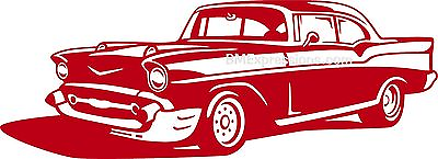 #ad 1957 Chevy Bel Air Chevrolet 57 Style B Vinyl Decal Your Color Choice Sticker $6.39