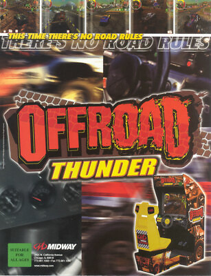 #ad Off Road Thunder Arcade FLYER Original 1999 Video Game Vintage Retro Promo Art $14.80