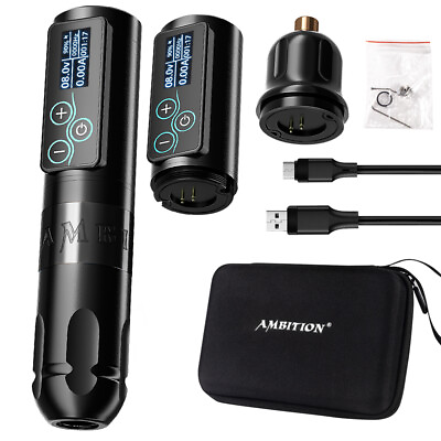 #ad Ambition Wireless Tattoo Machine Rotary Pen Touchscreen Battery Pack 2400mAh LED $207.99
