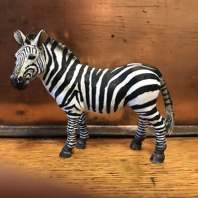 #ad 2008 Retired Schleich 3x4quot; PVC ZEBRA Adult Male Toy Figure Animal Germany Horse $11.96
