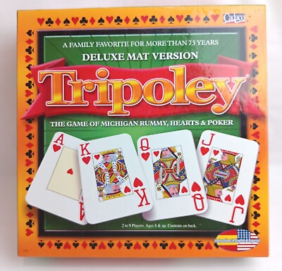 #ad Tripoley Deluxe Mat Version Board Game Michigan Rummy Complete With Sealed Cards $19.99