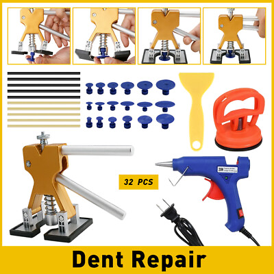 #ad 32 PCS Car Repair Paintless Dent Puller Remover Kit Lifter Dint Hail Damage Tool $25.99