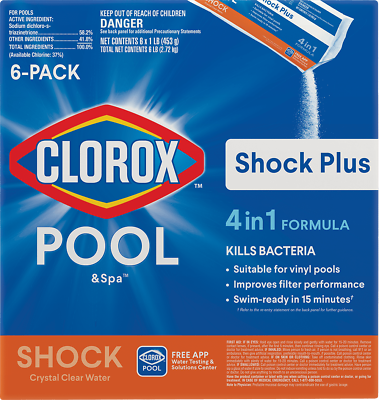 #ad Shock Plus Pool Shock for Swimming Pools 6pk $24.31