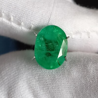 #ad Gorgeous Natural Zambian Emerald faceted Oval cut Good Color lustor 4.27 carats $429.99
