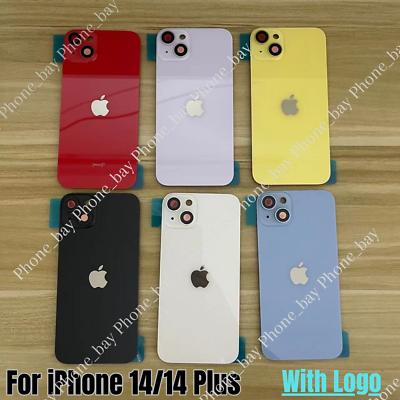 #ad For iPhone 14 iPhone 14 Plus Back Glass Replacement Big Cam Hole Rear Cover Lot $12.73