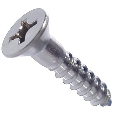 #ad #6 x 1quot; Phillips Flat Head Wood Screws 316 Marine Stainless Steel Qty 50 $9.69