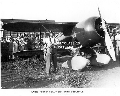 #ad 1931 PILOT JIMMY DOOLITTLE LAIRD SUPER SOLUTION AVIATION PHOTO AIRPLANE RACING $14.41