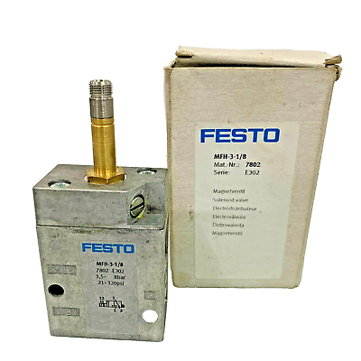 #ad FESTO MFH 3 1 8 7802 3 2 Way G1 8 Pneumatic Directional Valve without coil $29.75