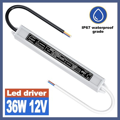 #ad IP67 Waterproof Transformer LED Driver Power Supply 36W AC 110V 220V to DC 12V $9.99