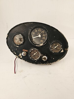 #ad Vintage Stewart Warner Oval Gauge Set RPM Temp Oil amp; Amp Gauges W Key $349.99