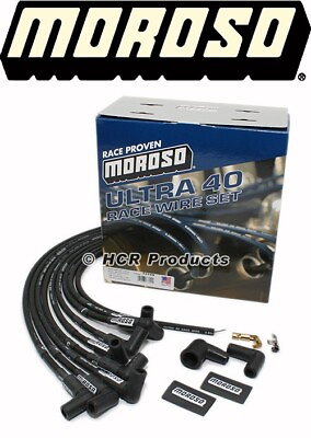 #ad Moroso 73709 Black Ultra 40 Spark Plug Wires Small Block 350 SBC Chevy HEI Style $96.99