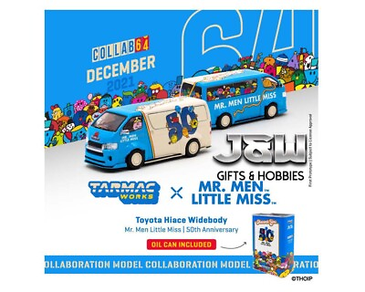 #ad Tarmac Works Toyota Hiace Widebody Mr. Men Little Miss With Oil Can 1 64 $25.99