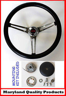 #ad New 1964 1966 Impala Bel Air GRANT Black Steering Wheel 15quot; Red Black center $186.95