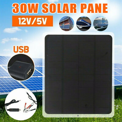 #ad #ad 30W Solar Panel 12V Trickle Charge Battery Charger For Maintainer Marine RV Car $13.49