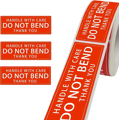 #ad 50pc Do Not Bend Handle With Care 1x3quot; Stickers Packaging Box Mailing Labels $2.65