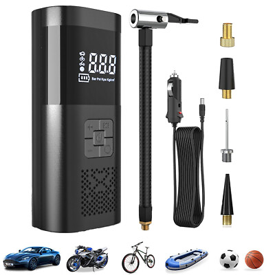 #ad 150 PSI Portable Air Compressor Tire Inflator Fits Car Moto Bike Tires Air Pump $35.99