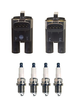 #ad Denso 2 Ignition Coil Set amp; 4 U Groove Design Spark Plugs .032 Kit For Toyota L4 $114.95