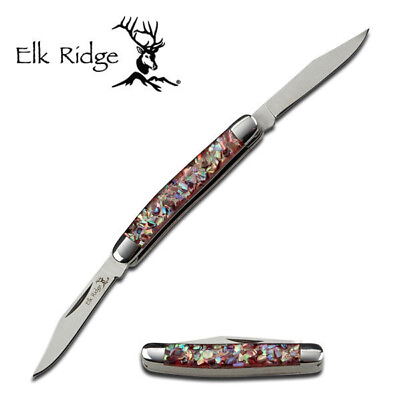#ad 2.75” Closed Elk Ridge ER 211SR Pearl Gentleman Hunting Knife Manual $16.00