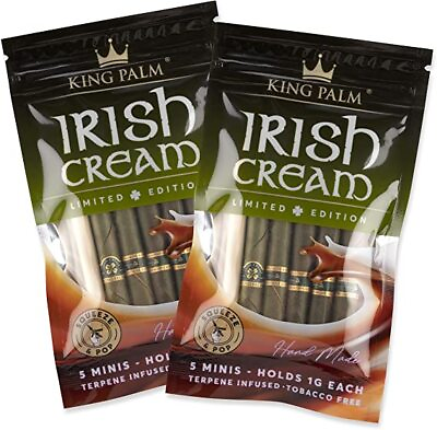 #ad King Palm Mini Irish Cream Palm Leaf Rolls 2 Packs of 5 Each = 10 Rolls $15.00