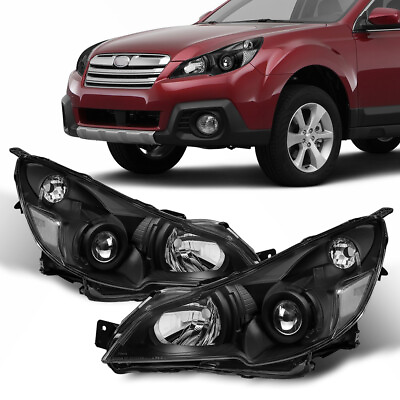 #ad Pair Black Front Lamps Headlights Assembly For 2010 2014 Subaru Legacy Outback $153.79