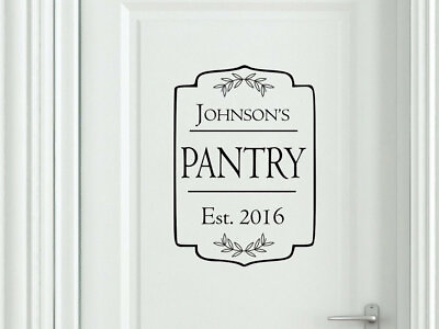 #ad PERSONALIZED FAMILY PANTRY Door Kitchen Vinyl Wall Decal Decor Farmhouse Rustic $13.30