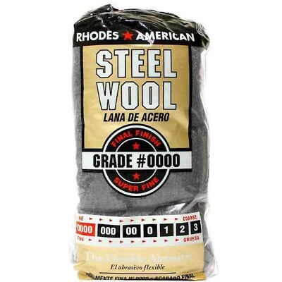 #ad Steel Wool 12 pad Super Fine Grade #0000 Rhodes American Final Finish DEAL $8.50