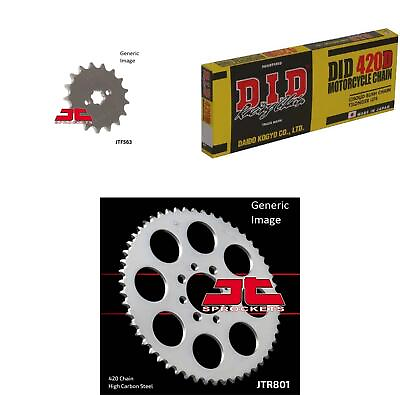 #ad 420D Chain Natural Front amp; Rear Sprocket Kit for Street SUZUKI RB50 1987 $58.15