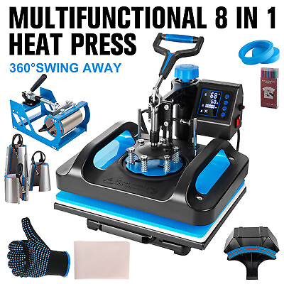 #ad Heat Press Machine 8 in 1 Sublimation Printing 15quot;x12quot; for T Shirt Mug Hat Plate $166.90