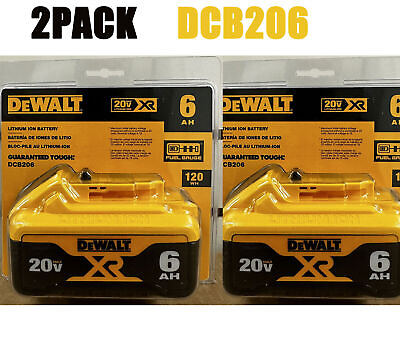 #ad DEWALT DCB206 20V MAX Battery Premium 6.0Ah Genuine Brand New 2PACK $88.00
