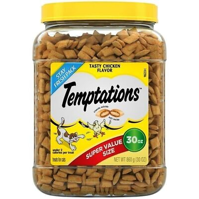 #ad TEMPTATIONS Classic Crunchy and Soft Cat Treats Tasty Chicken Flavor 30 oz. Tub $13.93