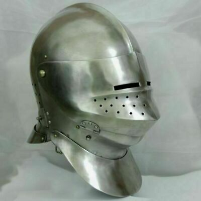 #ad Knight Tournament Helmet Close Armor Helmet Replica 18 Gauge Steel Helmet $175.00