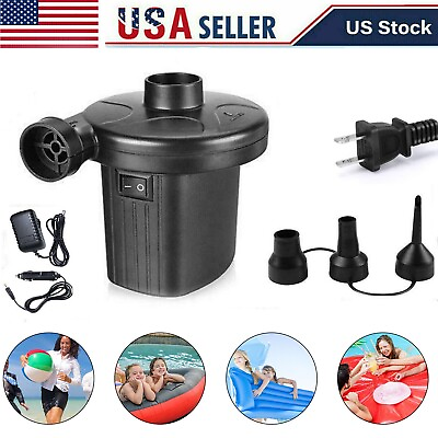#ad Electric Air Pump for Inflatable Air Mattress Bed Boat Couch Pool w 3 Nozzles $9.49