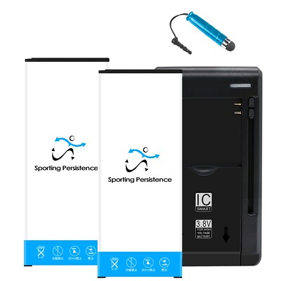 #ad 2x 7220mAh Battery Desktop Charger Stylus for Samsung Galaxy Note 4 4G LTE N910F $49.52