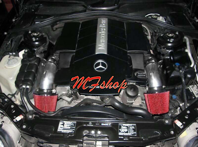 #ad Black Red Dual Air Intake Kit For 1999 2005 Mercedes Benz S430 4.3L V8 W220 $63.75