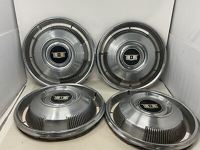 #ad Set 4 1967 Chevrolet Caprice Hubcaps Wheel Covers 14” Coupe Wagon 327 396 $59.95
