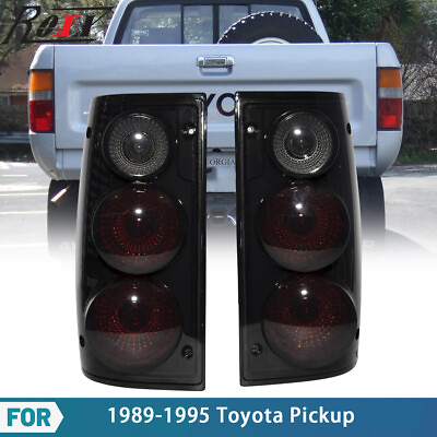 #ad Tail Lights For 1989 1995 Toyota Pickup Truck Black Smoke Rear Lamps LeftRight $53.99