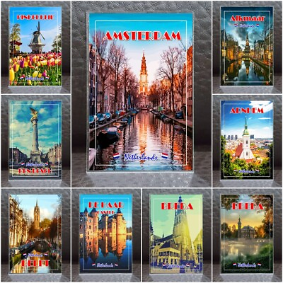 #ad ACRYLIC Fridge Magnets Netherlands souvenir Retro Vintage Art Gift 2x3quot; SET 2 US $3.98