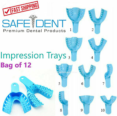 #ad Dental Impression Trays Perforated Plastic Autoclave CHOOSE SIZE 1 Bag of 12 $6.95