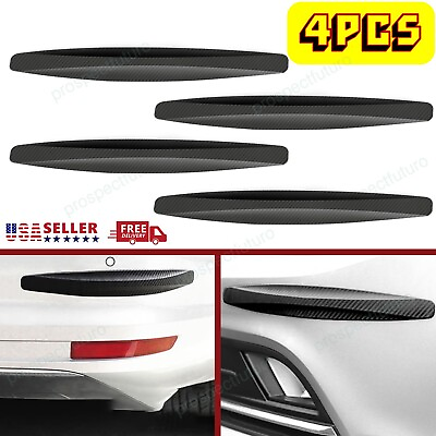 #ad 4PCS Car Bumper Corner Protector Guard Cover Anti Scratch Stickers Carbon Fiber $13.59
