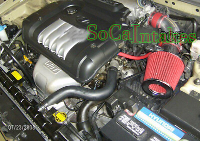 #ad Red Air Intake Kit amp; Filter For 2003 2008 Hyundai Tiburon 2.7L V6 GT SE $44.00
