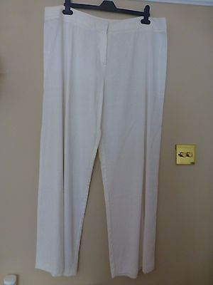 #ad MARKS amp; SPENCER AUTOGRAPH CREAM LINEN MIX TAILORED TROUSERS SIZE 20 M GBP 27.50