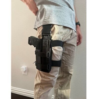 #ad US Tactical Drop Leg Gun Holster Adjustable Fits Light or Laser Sight Attachment $18.89