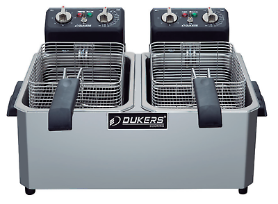 #ad 14lb Dukers Countertop Dual Double Basket Pot Electric Fryer $475.00