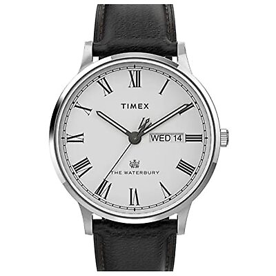 #ad Timex Men#x27;s Waterbury Classic Day Date 40mm TW2U88400VQ Quartz Watch Black S... $129.60