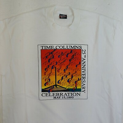 #ad Vintage T shirt Art Time Columns 25th Anniversary Celebration 1993 XL C $31.67